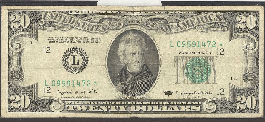 1950C $20 San Francisco Star FRN, L09591472*, Fine